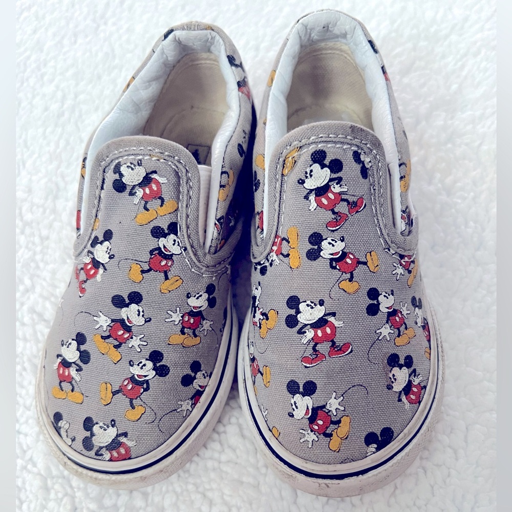 Vans Kids Sneakers - Gray with Mickey Mouse